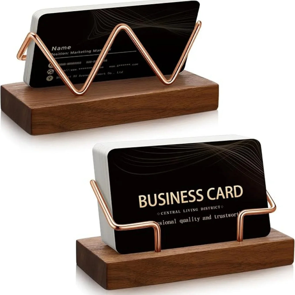 High-quality Wood Business Card Holder Desk Organizer Wooden Business Card Display Stand Postcard Holder Bracket for Office Home