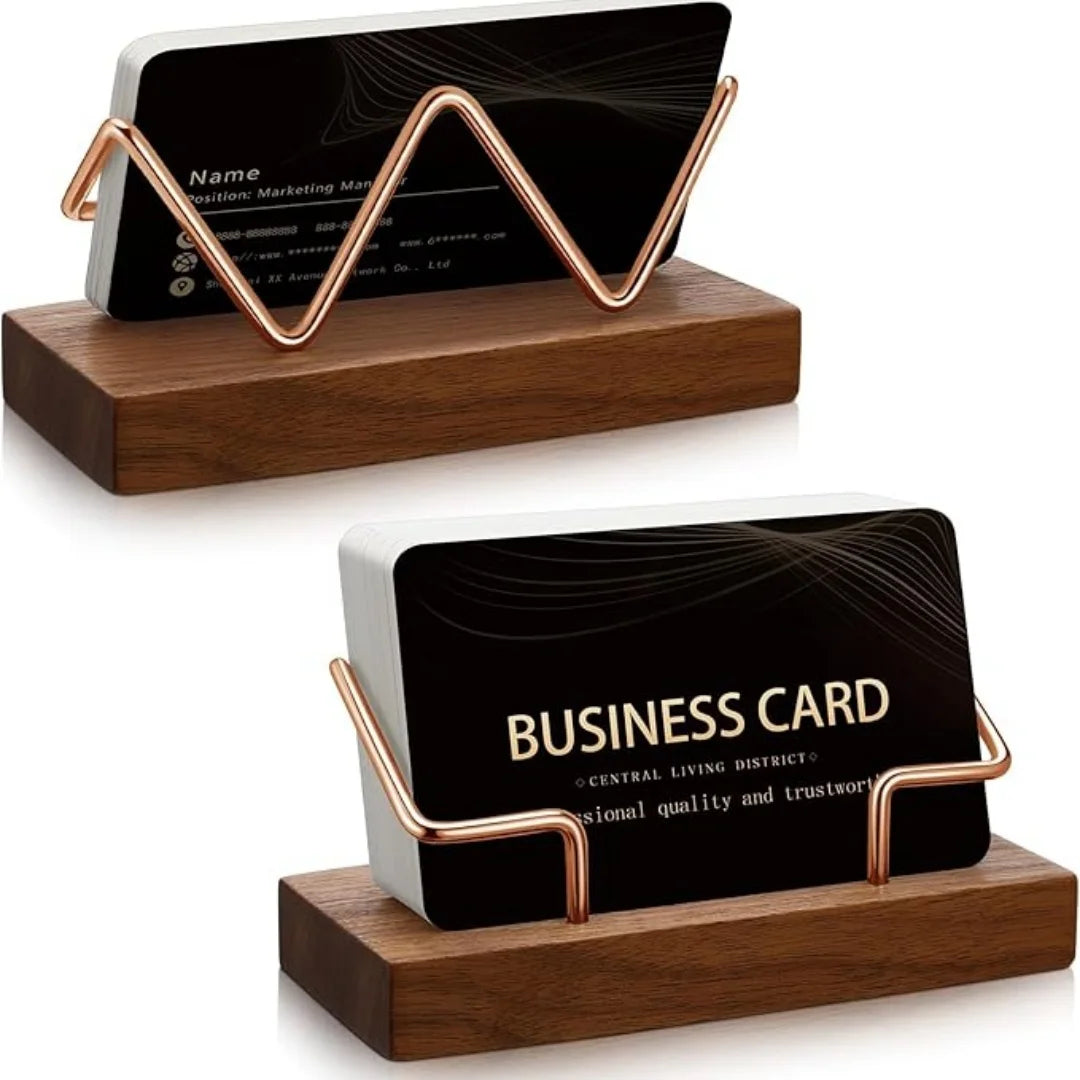 High-quality Wood Business Card Holder Desk Organizer Wooden Business Card Display Stand Postcard Holder Bracket for Office Home