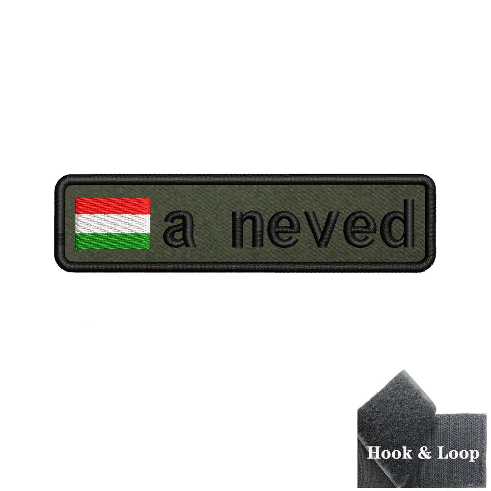 1PC 10cmX2.5cm Custom Name flag Patch Stripes Badge tags Iron On Or Hook Loop Army green Estonia Austria Bulgaria Luxembourg