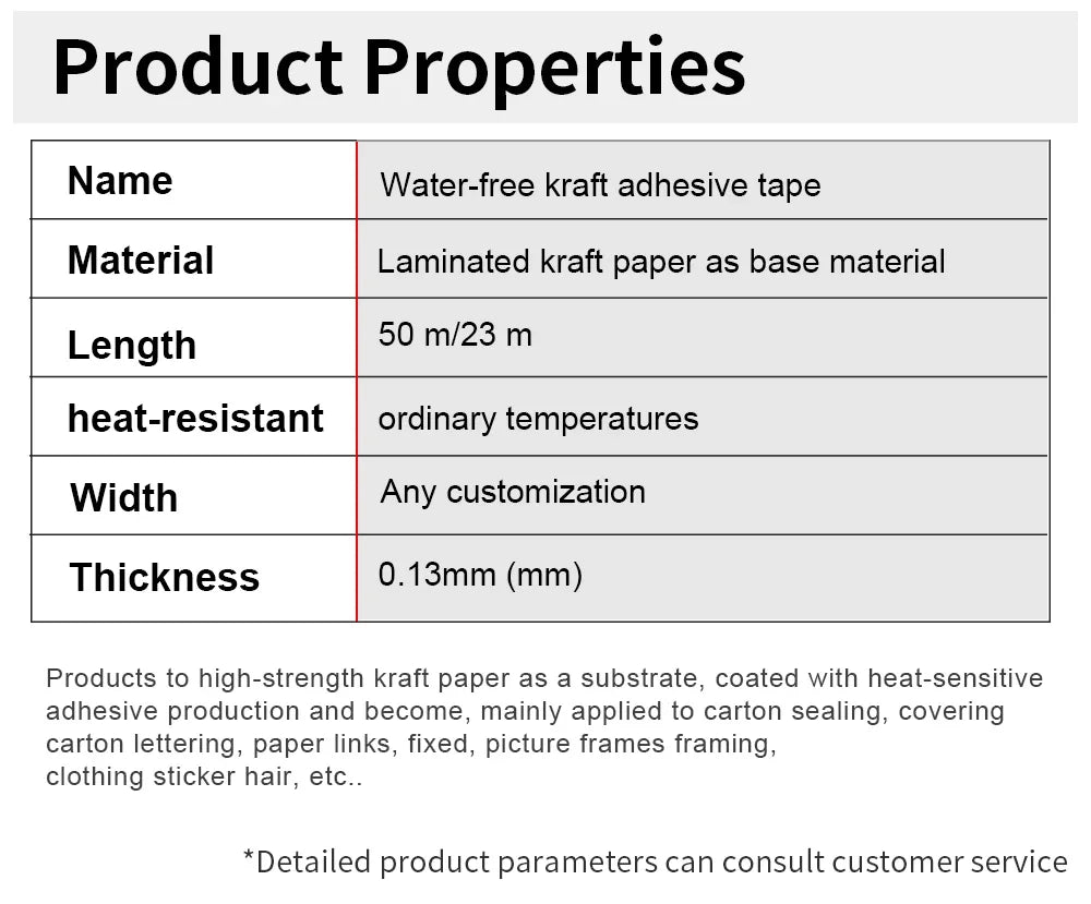 23M Biodegradable Eco Friendly Kraft Paper Tape Brown Wet Water Activated Reinforced Gummed Adhesive Tape for Painting Fixed