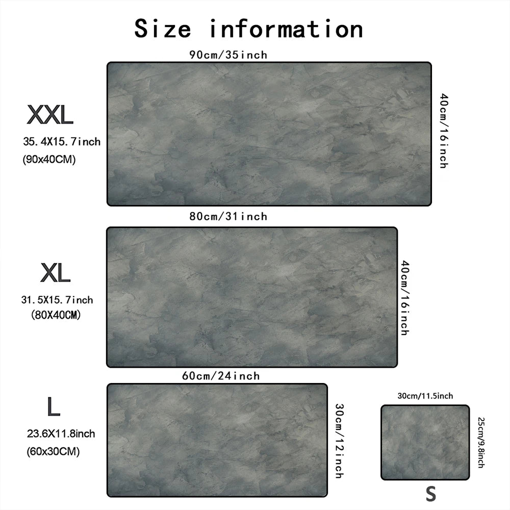 Grey series Mouse Pad Large Computer Office Game Table Mats XXL Rubber Anti-slip Gaming Keyboard Mousepads Long Desk Pads