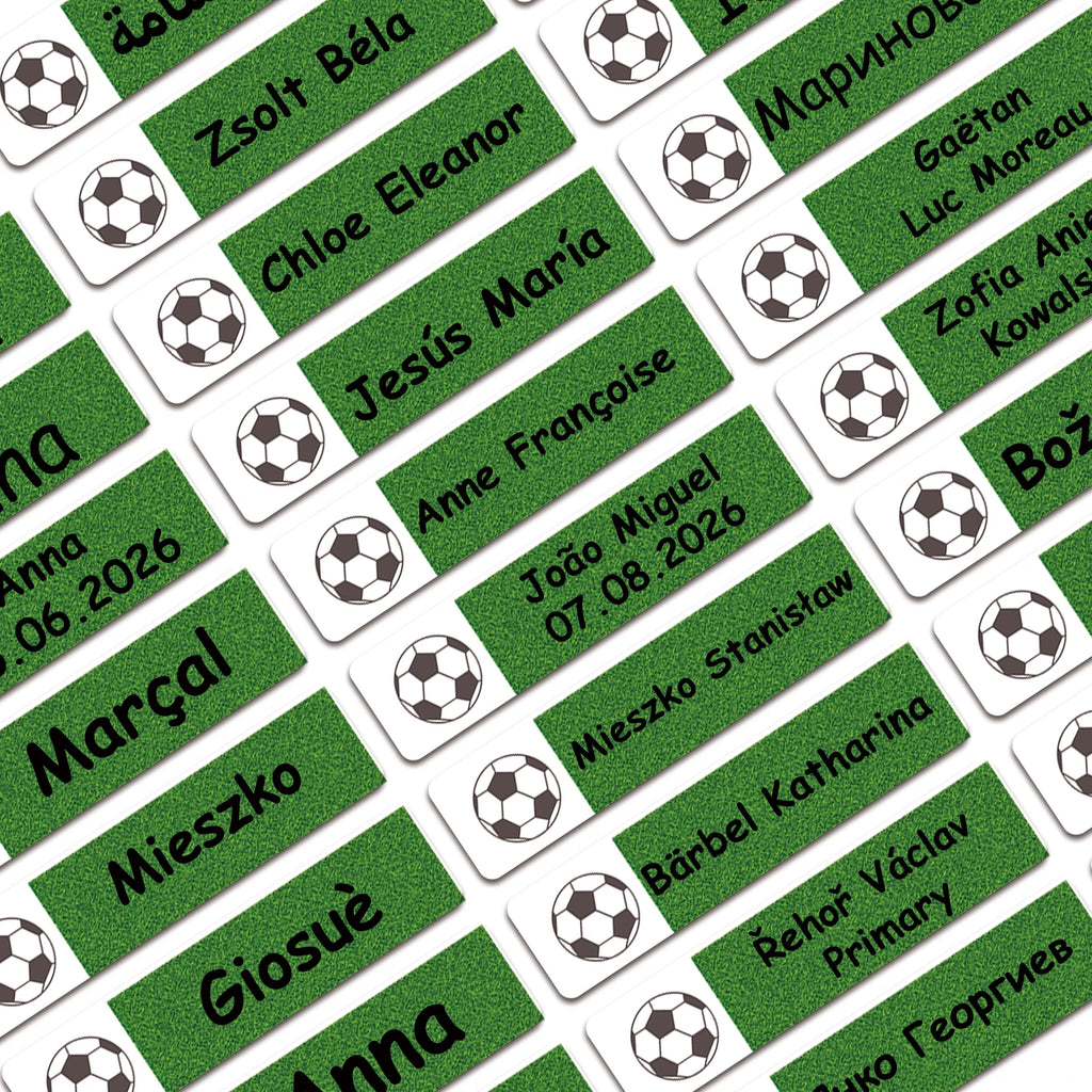 80/160/240pcs Personalized Name Stickers Custom Waterproof Labels Stick on Tag Kids Teacher Parents School Daycare - Soccer Ball