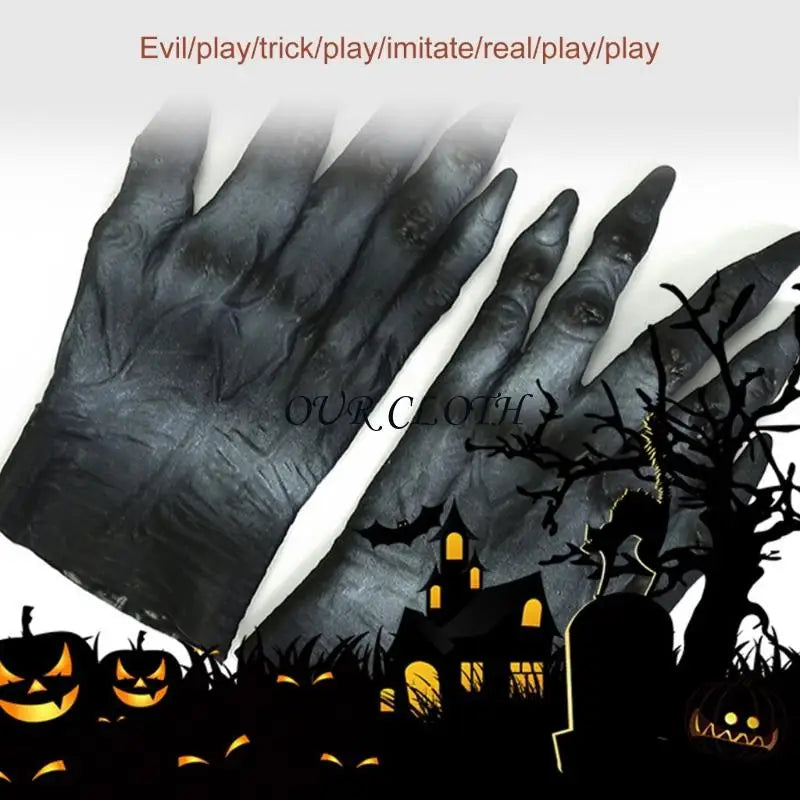 Horrific Demons Gloves Latex Werewolfs Gloves Zombied Hand Gloves Halloween Cosplay Costume Accessory for Women Men Y1AC