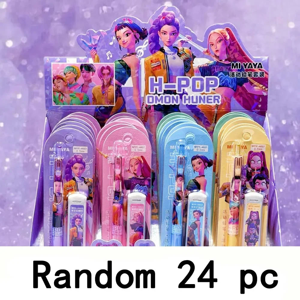 ♣Kpo-Pencils Ruler Pencil Sharpener Pen Bag Eraser Kids Cute Stationary Set Student Back To School Supplies Gift
