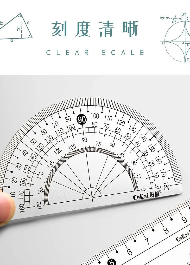 Compasses and Rulers 9-piece Set Kawaii Triangle Ruler Ruler Student Set Ruler Multi-functional Mathematical Drawing Compass Set