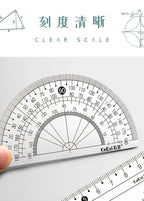 Compasses and Rulers 9-piece Set Kawaii Triangle Ruler Ruler Student Set Ruler Multi-functional Mathematical Drawing Compass Set