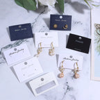 20Pcs/lot Earring Display Cards Earrings Packaging Card Hanging Hook 925/Blank Silver Mark Jewelry Storage Price Tag Supplies