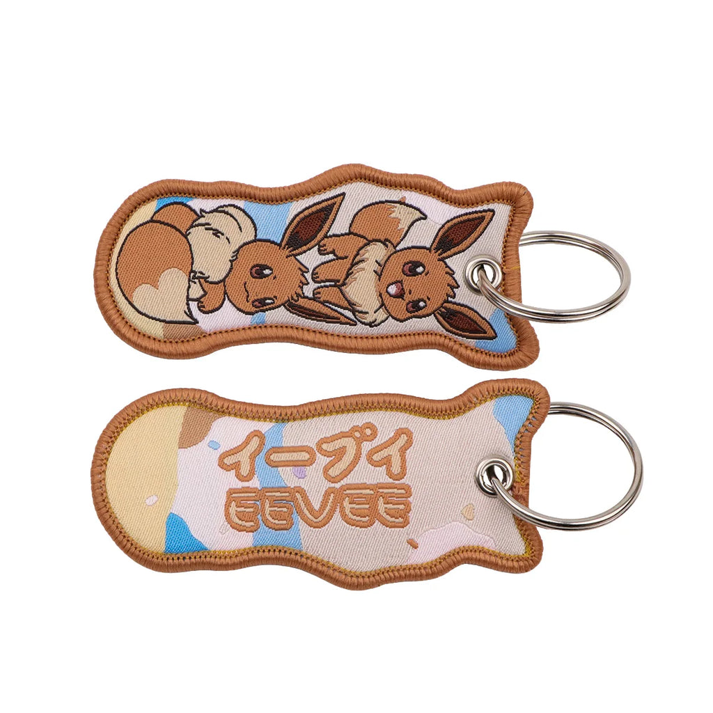 Kawaii Japanese Elf Anime Embroidery Key Fobs Key Tag Motorcycles Cars Backpack Chaveiro Keychain Fashion Keyring Friends Gifts