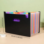Portable 13/25 Pockets Expanding File Box A4 Expanding Capacity Accordion File Folder Document Organizer Office