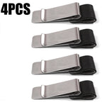 6-1PCS Stainless Steel Leather Pen Holder Pencil Clamps Notebook Bookmark Practical Organizer Clip Pen Holder Office Stationary