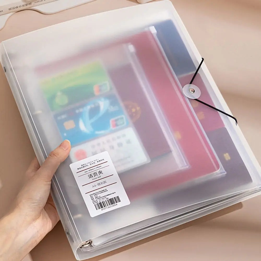 Multifunctional PP Storage Booklet Loose Leaf A4/A5/B5 Binder Family ID Storage Bag Dustproof Photo Album School