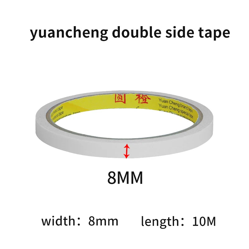 10M White Double Sided Tape Ultra-thin High-adhesive Super Strong Hand Tearable Tape 5-40mm Wide for Crafting And Packaging
