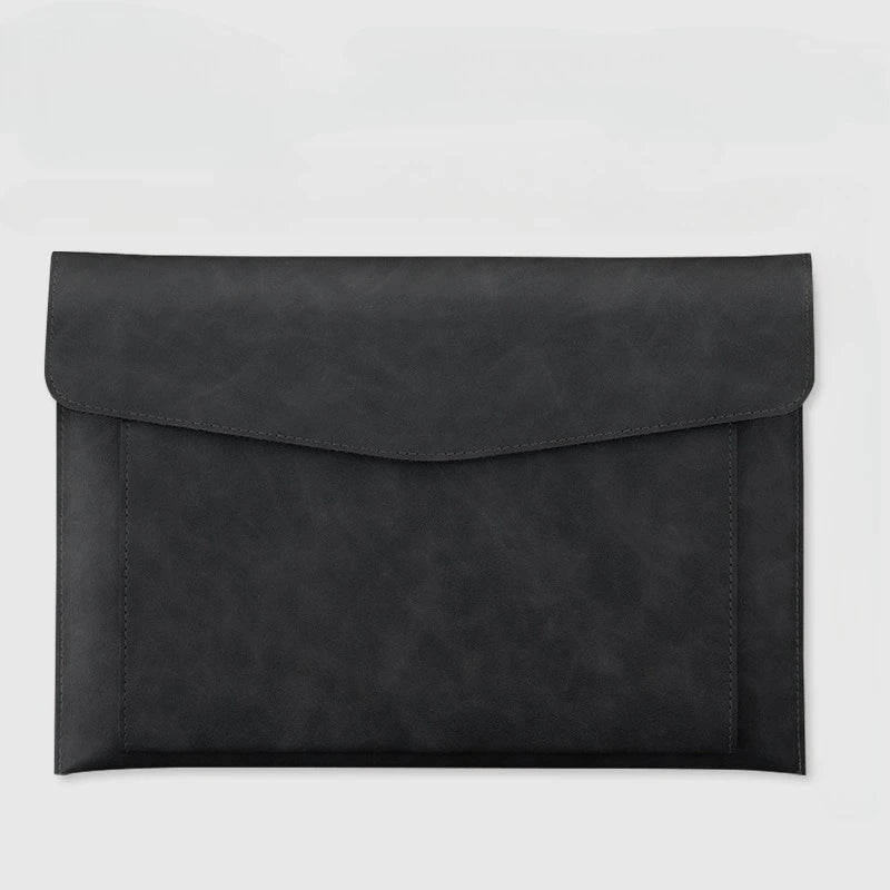 A4 Leather Document Bag Storage Bag  Large Capacity Double-layer File Folder Business Official Briefcase