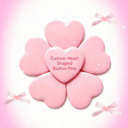 1Pcs Customized Personalized Heart-Shaped Tin Badges With Text Designs And Logo Printing A Perfect Gift For Children Loved Ones