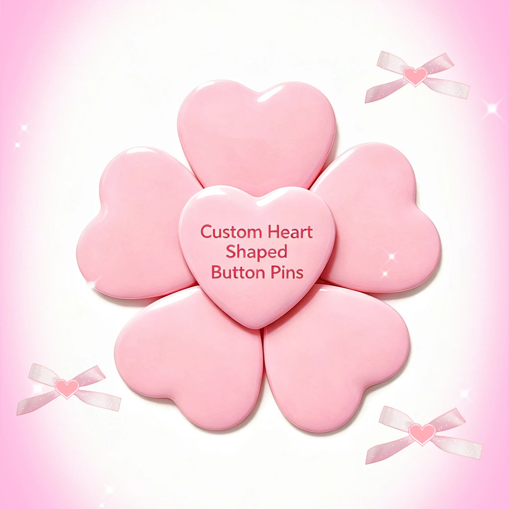 1Pcs Customized Personalized Heart-Shaped Tin Badges With Text Designs And Logo Printing A Perfect Gift For Children Loved Ones