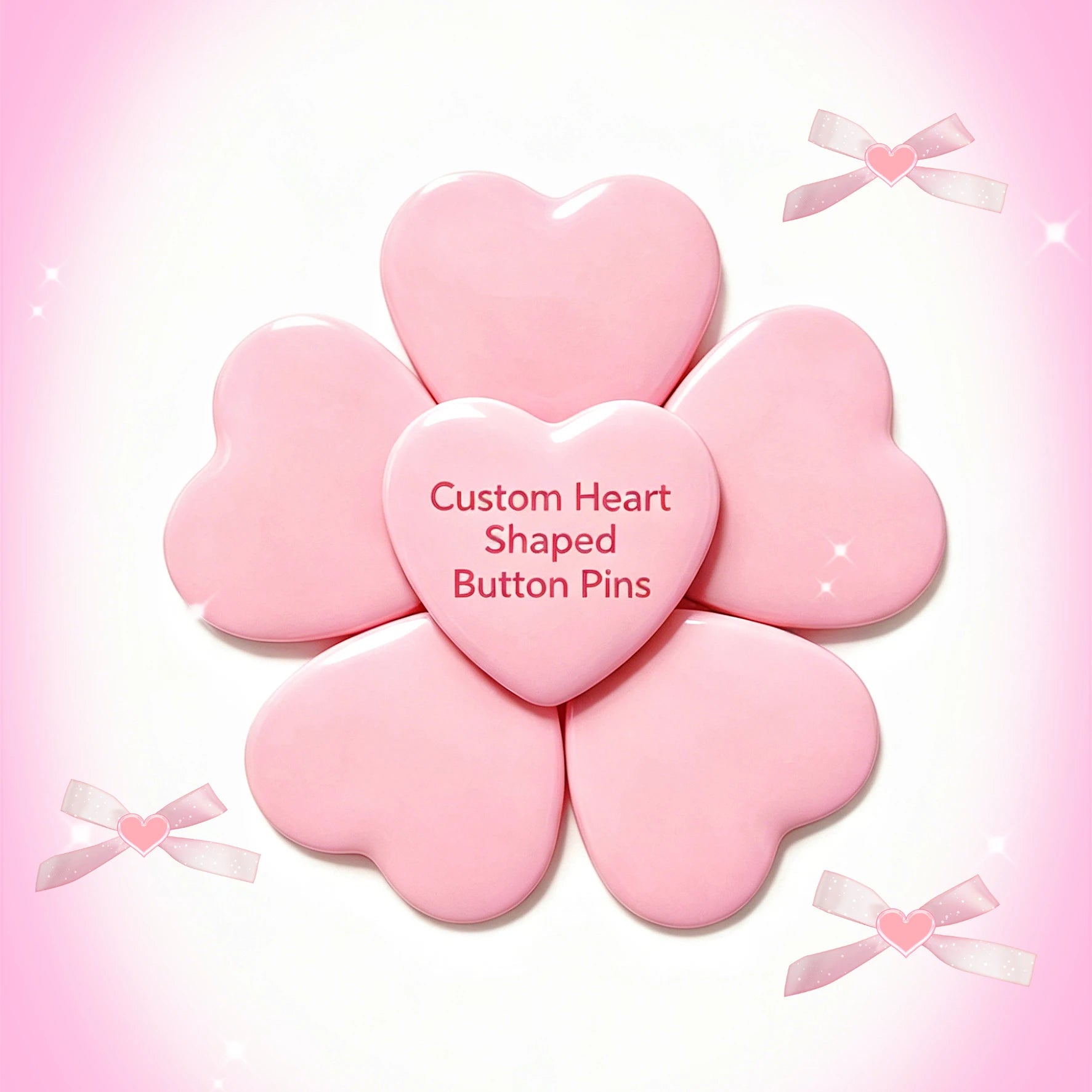 1Pcs Customized Personalized Heart-Shaped Tin Badges With Text Designs And Logo Printing A Perfect Gift For Children Loved Ones