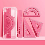 4pcs Metal Ruler Set - 6 Colors Maths and Drawing Tools, Drafting Rulers for Students and Designers
