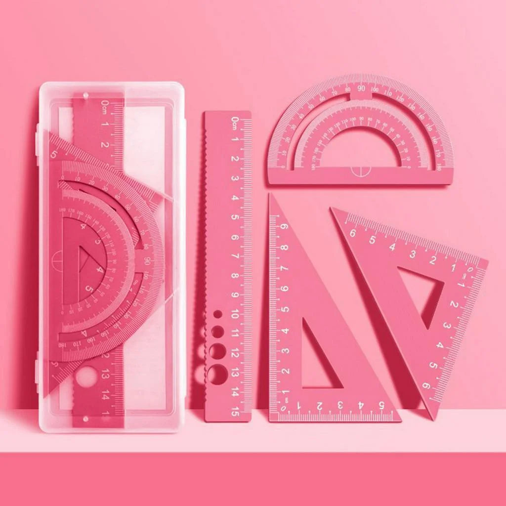 4pcs Metal Ruler Set - 6 Colors Maths and Drawing Tools, Drafting Rulers for Students and Designers