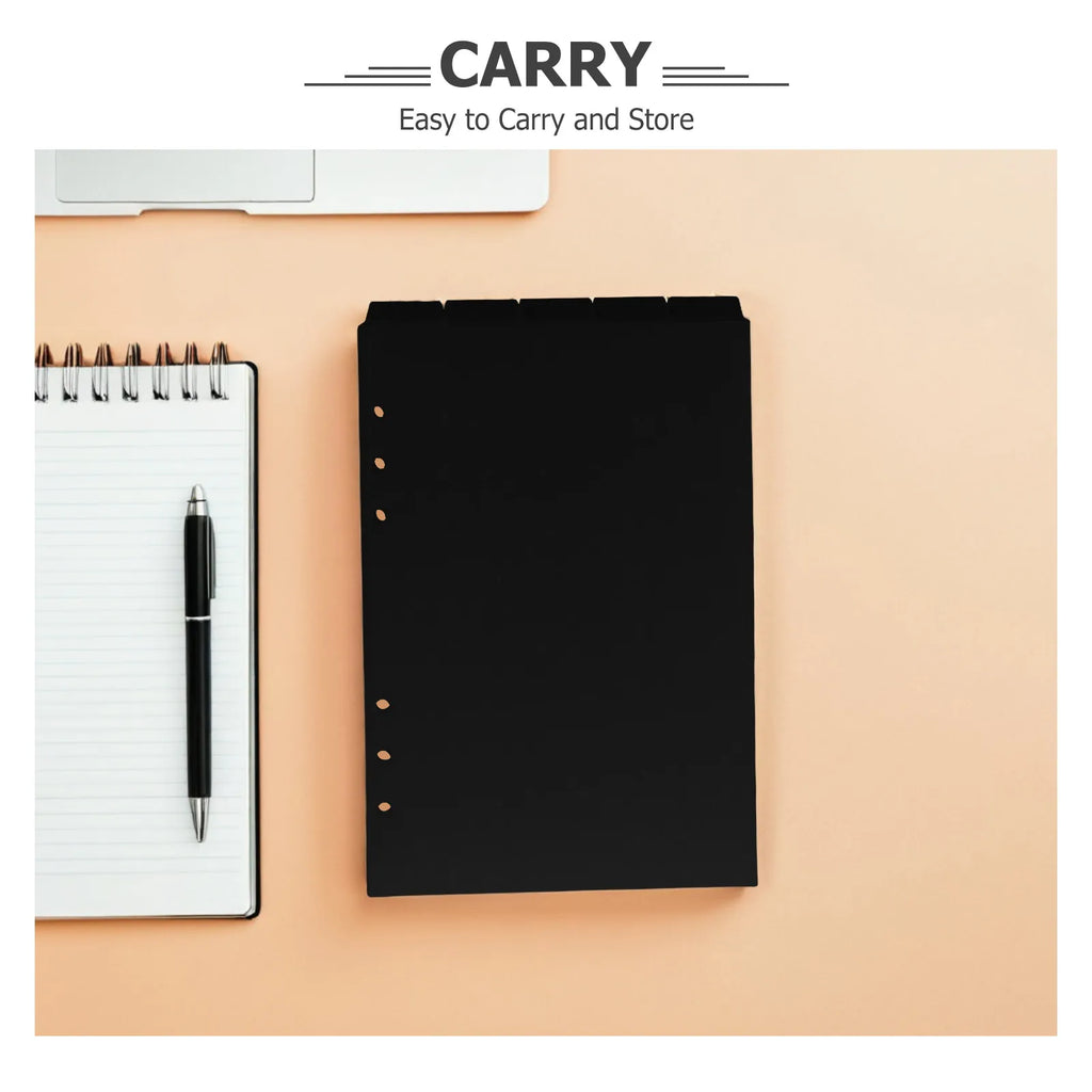25Pcs A5 Binder Dividers Removable PP Index Tabs Portable Organizer for Office School Home File Document Management Binder