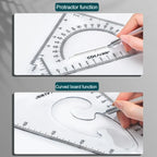 2Pcs/Set Multifunctional Triangle Ruler 30/45 Degree Measurement Angle Isosceles Triangle Ruler Geometry Students Drafting Tool