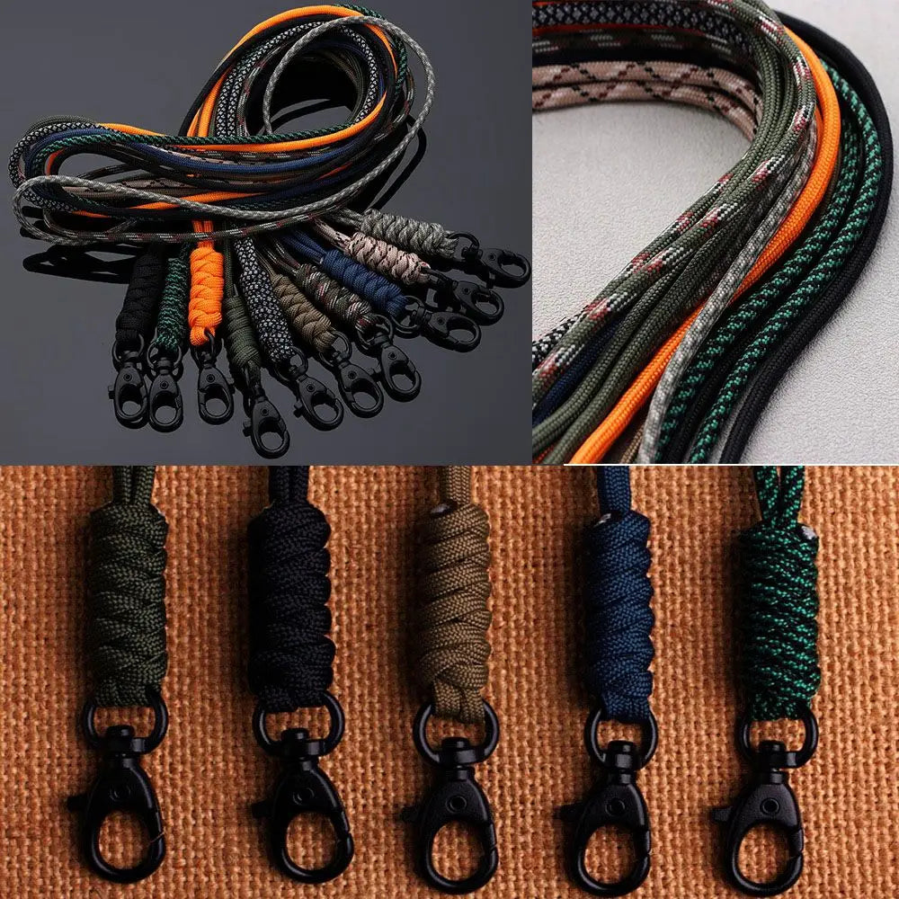 Emergency Survival Backpack High Strength Paracord Keychain Parachute Cord Lanyard Rotatable Buckle Key Ring