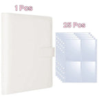 A5 Notebook Photocard Binder with 4 Pockets Sleeves, 6 Ring  PU Leather Binder Loose Leaf Personal Organizer Photo Binder Book