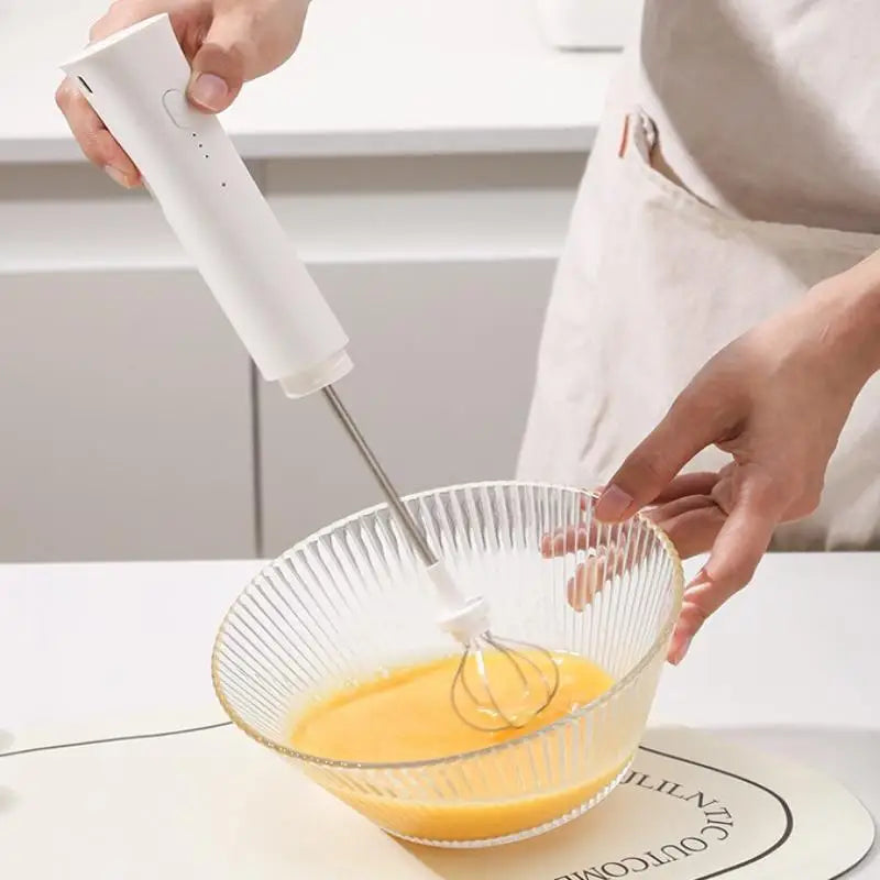 Milk Frother Machine Wireless Electric Mixer, Hands - Free 2 In1 Whisk, 3 - Speed Rechargeable For Baking/Coffee Frothing