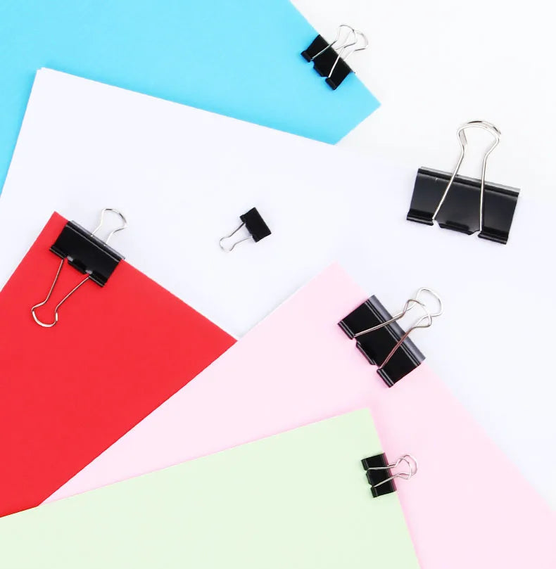 12Pcs/1BOX Binder Clip Clamps Long Tail Combination Folder Bookmark Paper Ticket Clips Effortless School Office Supplies
