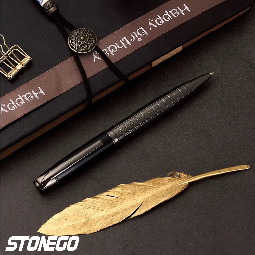 STONEGO Capless Ballpoint Pen, Simply Twist Roller Ball Pen Black Gel Ink Medium Point 1.0mm Smooth Writing Signature Pens