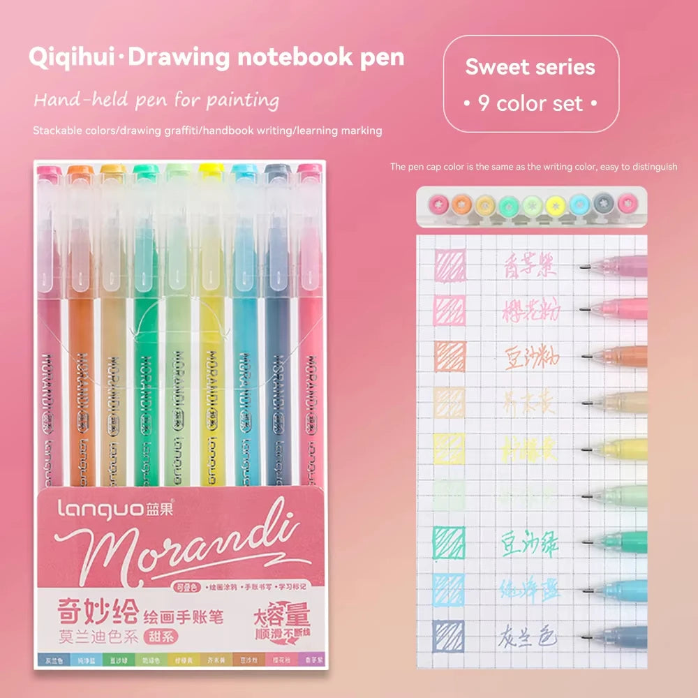 Languo 27-207 Colors Of One Set Drawing Handbook Pens Student DIY Graffiti Multi-Color Gel Pen Writing Marker Stationery
