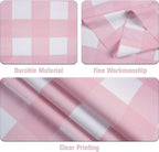 Retro Pink Gingham Tablecloth 54"x108"| Heavy-Duty Waterproof Plastic for Picnics&Coffee Shop Decor |  Party Backdrop