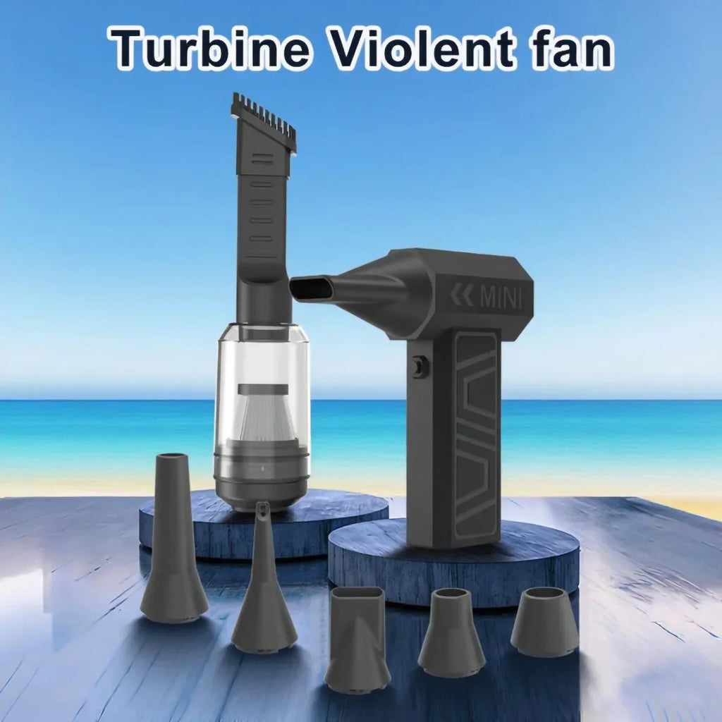 Turbo Jet Fan High Speed Vacuum Mini Electric Air Duster Rechargeable Cleaner for PC Keyboard Car Dust Snow Leaf Blower 4-Gear