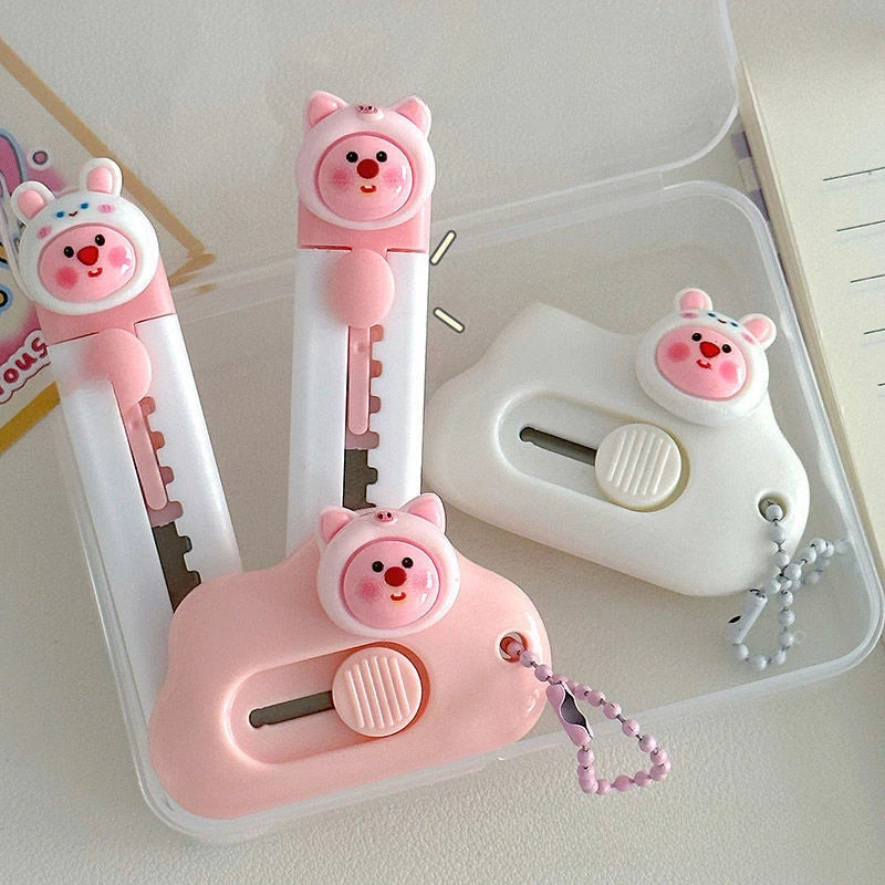 1pc Cartoon Mini Utility Knife Personalized Gift Handcrafted Cardboard Cutter Letter Opener for Students and DIY