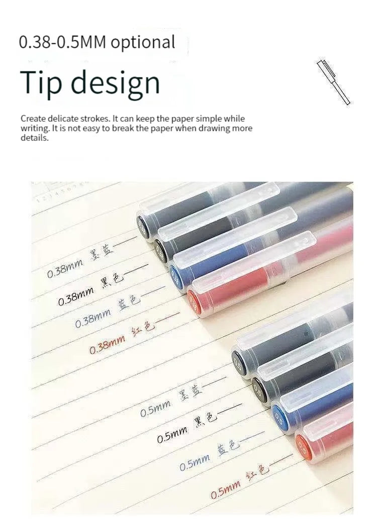6/8Pcs/Set MUJIs Gel Pen Black/Red/Blue 0.38/0.5mm Ink Japan Color Pen Office School Ballpoint Pen Japanese Kawaii Stationery