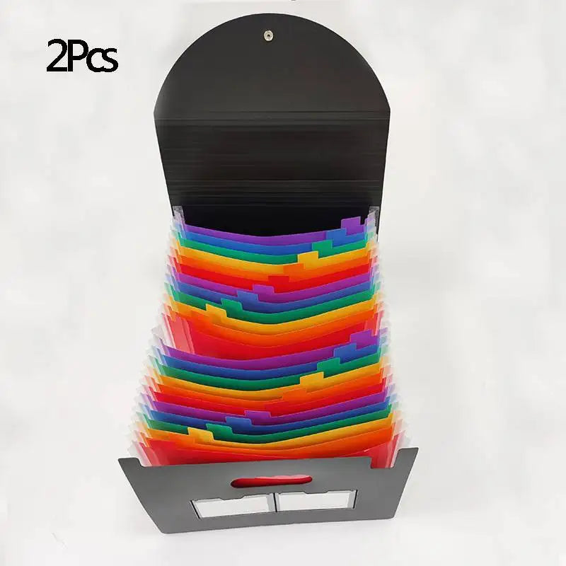 13/25 Pockets Accordian File Folder Expanding File Organizer Filing Box Multicolored Paper/Bill/Receipt/Document Holder Bag A4