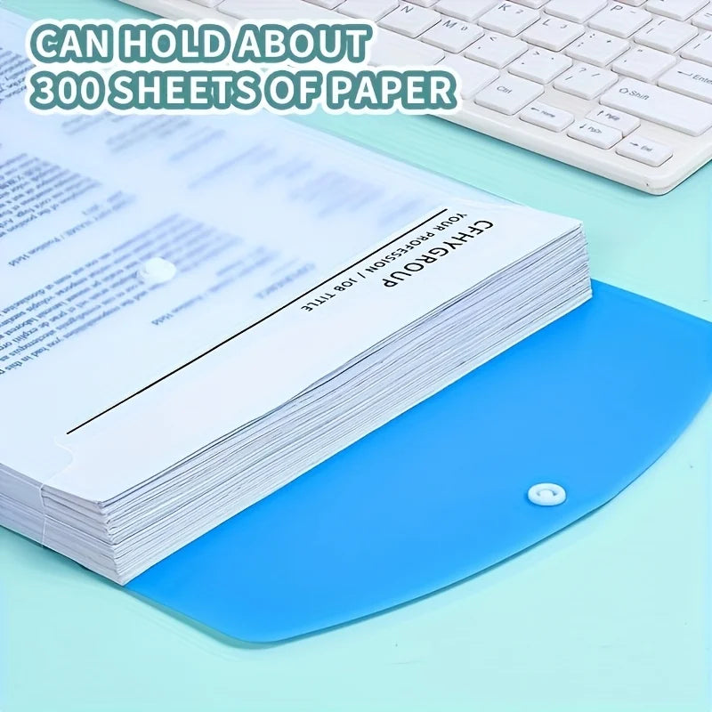 6 A4 Large Capacity Loose Leaf Folders with 11 Hole Binding Rings, Modern PP Material, Expandable Buttons and Label Pockets