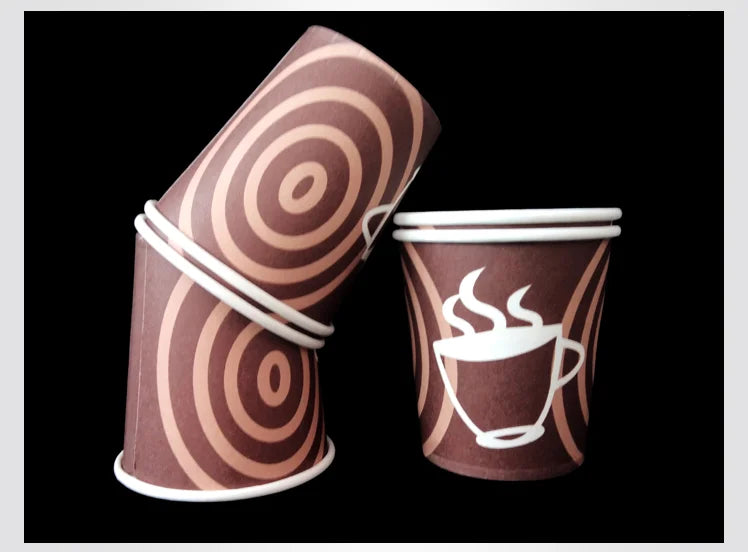 100pcs/pack 6oz 150ml Disposable Paper Cup Office Coffee Cup Paper Cup For Hot Drinking Party Supplies