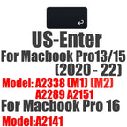 Keyboard Cover for Macbook Air 13 15 Pro 14 16 Touch Bar ID Silicone Protector Skin EU A3113 A3112 A3240 A2337 A3401 M1 M2 M3 M4