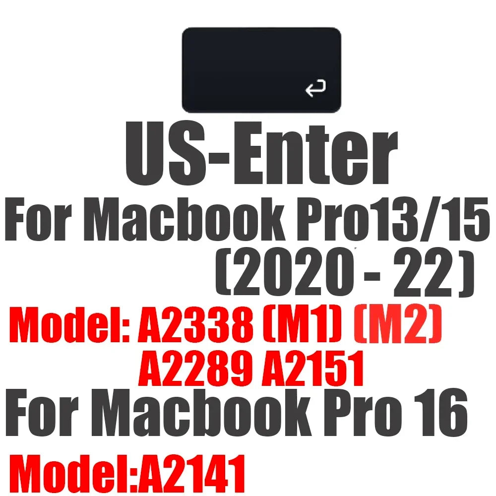 Keyboard Cover for Macbook Air 13 15 Pro 14 16 Touch Bar ID Silicone Protector Skin EU A3113 A3112 A3240 A2337 A3401 M1 M2 M3 M4