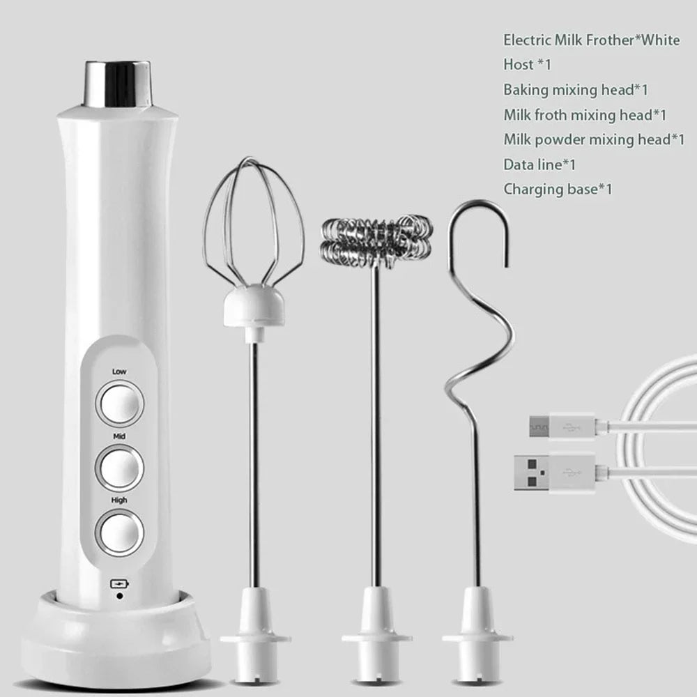 Frother Electric Milk Mixer Drink Foamer Coffee Egg Beater Whisk Latte Stirrer Stonego Baking Kitchen Accessories