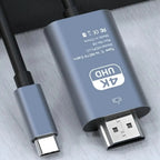 Aluminum Shell USB C to 4K@30Hz HDMI-compatible Display Adapter Cable Compatible with Thunderbolt5/4/3 Laptops i/phone16/15