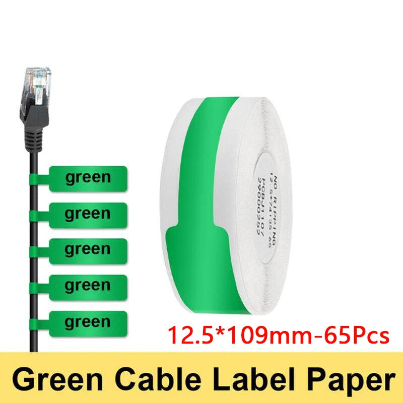 Niimbot Thermal Cable Label 1Roll Paper Adhesive Waterproof Color UV Sticker For D11/D110/D101 Mini Portable Printer Label Maker