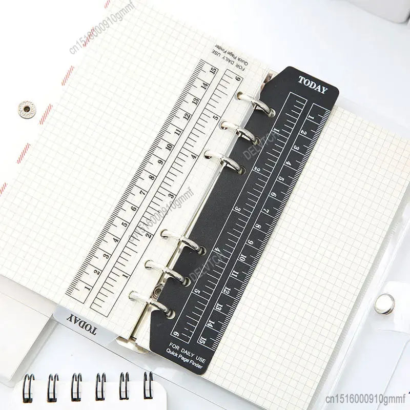 A5 A6 Transparent Black Frosted Bookmark Ruler For 6 Hole Loose Leaf Binder Notebook Planner Agenda Index Ruler Flexible Measure
