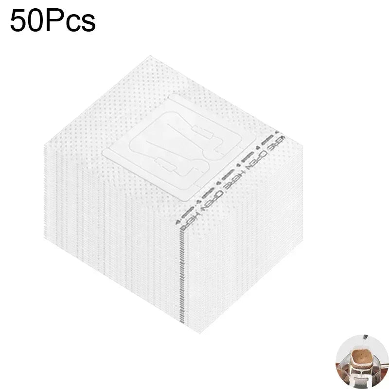 50/100pcs Coffee Filter Paper Bags Disposable Drip Coffee Bag Handle Hanging Ear Espresso Coffee Accessories Tea Tool