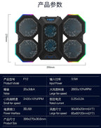 Jomaa RGB Gaming Laptop Stand Air Cooler Notebook Stand Holder with 6 fans Cooling Fan Base Suit for 12-17 inch Laptop