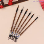 6Pcs Traditional Chinese Calligraphy Brushes Set White Clouds Bamboo Wolf's Hair For Painting Practice Writing Tools