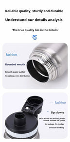 600/800/1000MLStainless Steel Thermos Bottle Car Thermal Cup Vacuum Flask Keeps Cold and Heat Thermal Mug Sports Insulated Cup