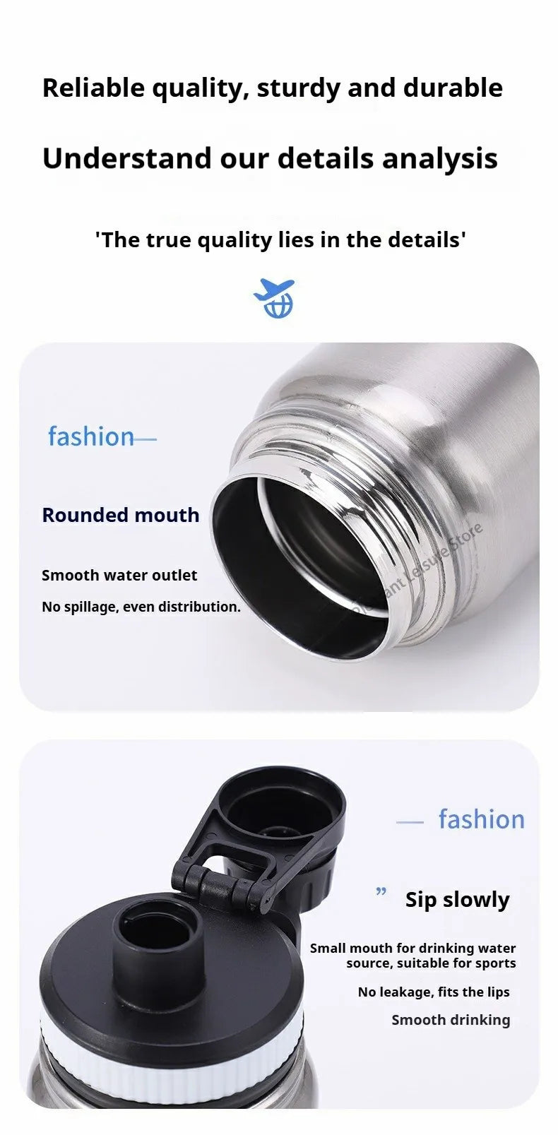 600/800/1000MLStainless Steel Thermos Bottle Car Thermal Cup Vacuum Flask Keeps Cold and Heat Thermal Mug Sports Insulated Cup
