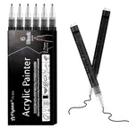 6Pcs/set Black Acrylic Paint Pen for Rock Painting, Stone, Ceramic, Glass, Wood, Tire, Fabric Metal, Canvas