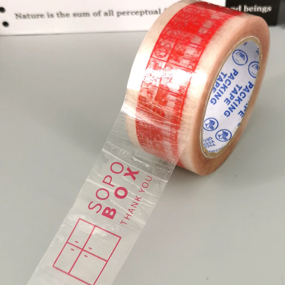 Custom Printing Transparent Adhesive Tape with Personal LOGO Brand Advertising Slogan for Carton Box Sealing Package Protection
